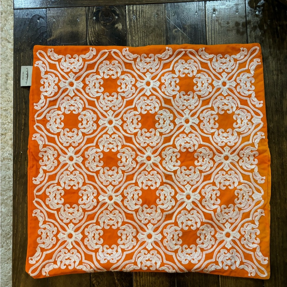 19x19 orange pillow sham
